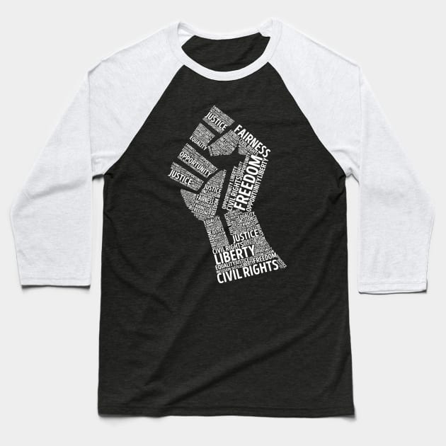 'Civil Rights Black Power ' Civil Rights Justice Baseball T-Shirt by ourwackyhome